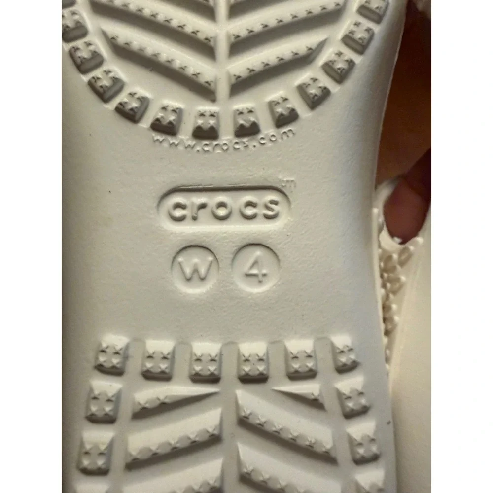 Crocs Cleo V White Multi Strap Slide Sandals Womens Size 4 Iconic Comfort
